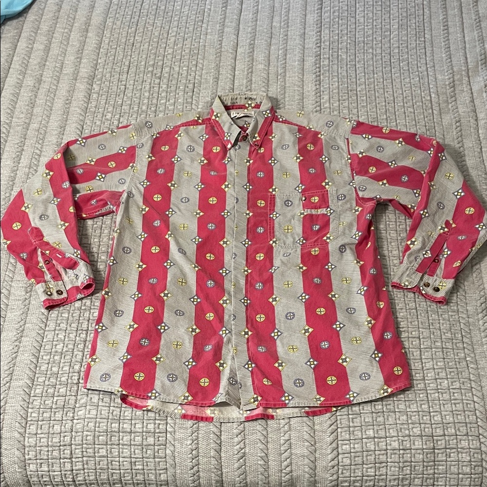 Vintage J Riggings Red and Gray Men's Shirt